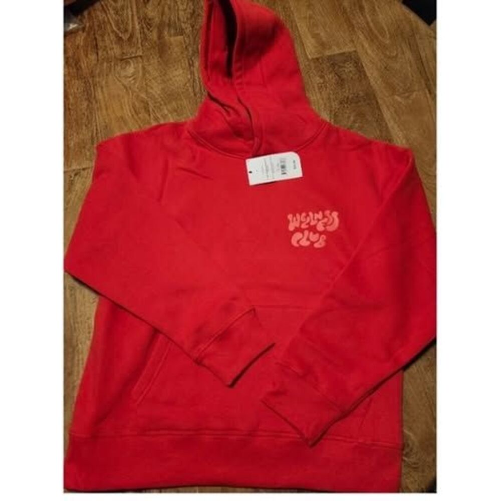 Wellness Club Premium Plush Red Hoodie NWT Soft Fleece Cozy Pullover Unisex